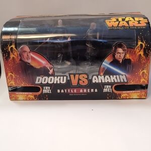 Star Wars Dooku vs Anakin Battle Set with Red and Blue Highlights